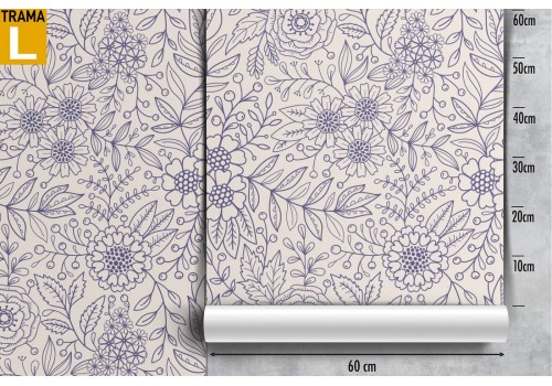 Wallpaper with stylized leaves and flowers nature decoration. 2