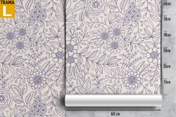 Wallpaper with stylized leaves and flowers nature decoration.
