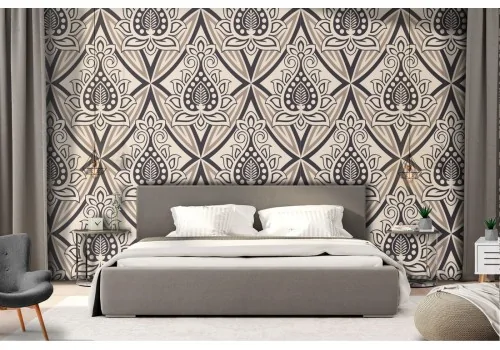 Geometric 1930s wallpaper decoration.
