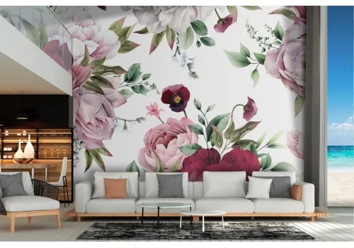 Carta da Parati decorazioni rose composizione