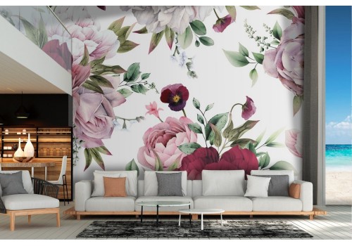 Wallpaper decorations roses composition