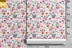 Wallpaper Decorations and Fantasy Patterns Princesses and Ballerinas