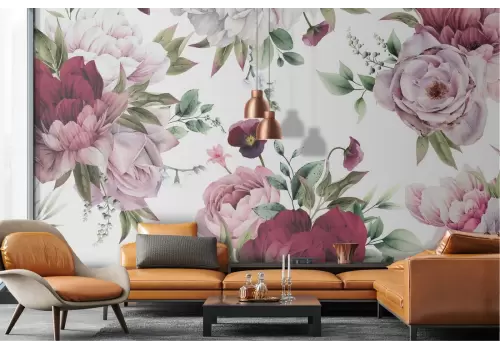 Carta da Parati decorazioni rose composizione 2