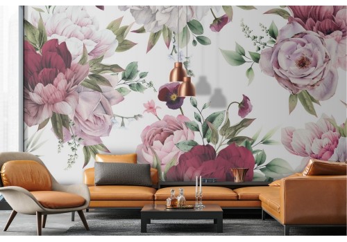 Wallpaper decorations roses composition 2