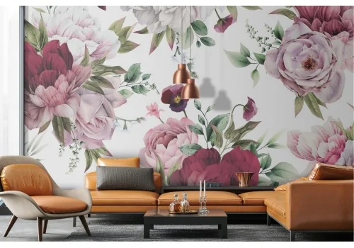 Wallpaper decorations roses composition 2