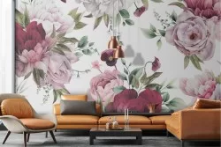 Carta da Parati decorazioni rose composizione