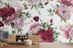 Vintage Nature Flowers Wallpaper