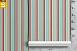 Carta da Parati Design e Stili Righe e Onde Vintage