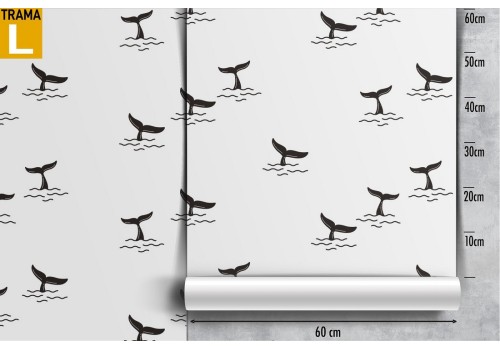 Whale tail animal decoration wallpaper. 2