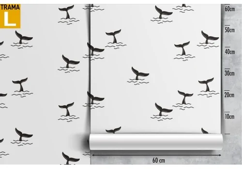 Whale tail animal decoration wallpaper. 2