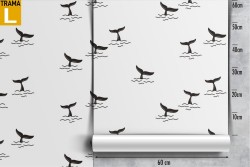 Whale tail animal decoration wallpaper.
