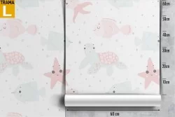Carta da Parati animali marini decorazione bambini.