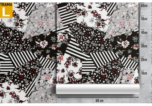 Wallpaper with stylized flowers and geometric patterns. 2