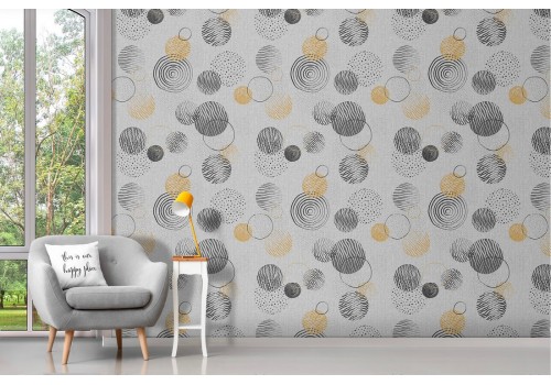 Wallpaper decoration with stylized polka dots.