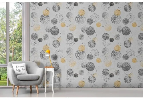 Wallpaper decoration with stylized polka dots.
