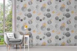 Wallpaper decoration with stylized polka dots.