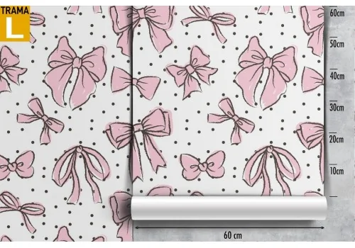 Wallpaper decoration pink bows for children. 2