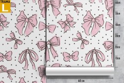 Wallpaper decoration pink bows for children.