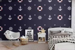 Carta da Parati decorazioni nautiche bambini.