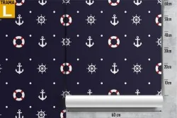 Nautical decorations wallpaper for children.