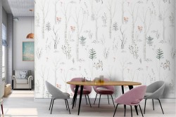 Carta da Parati foresta stilizzata natura pattern.