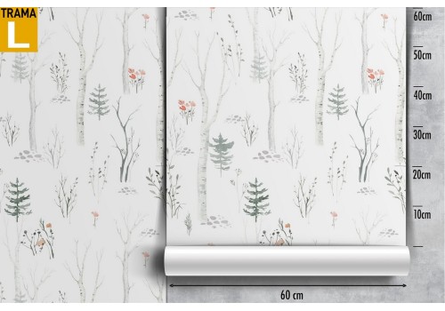 Carta da Parati foresta stilizzata natura pattern. 2