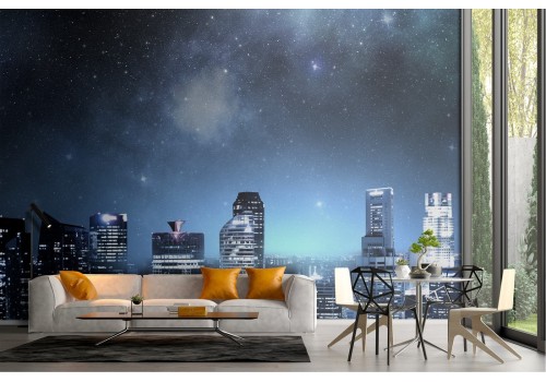 Night Sky Skyscrapers City Wallpaper 2