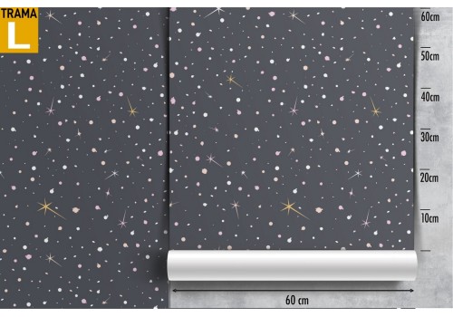 Children's wallpaper with stars and planets in the sky. 2