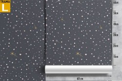 Children's wallpaper with stars and planets in the sky.