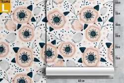 Carta da Parati fiori astratti pattern vintage.
