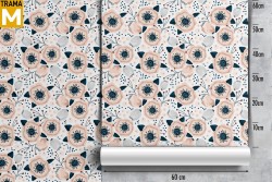 Carta da Parati Astratta Fiori Vintage Natura