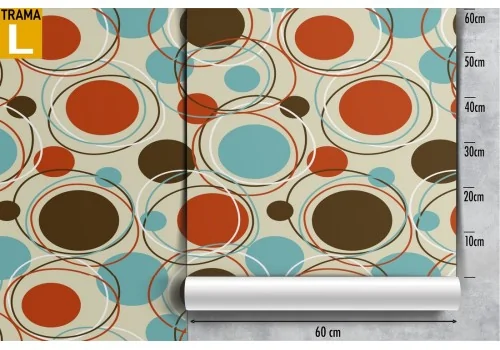 Vintage 60's polka dot wallpaper decoration. 2