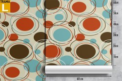 Vintage 60's polka dot wallpaper decoration.