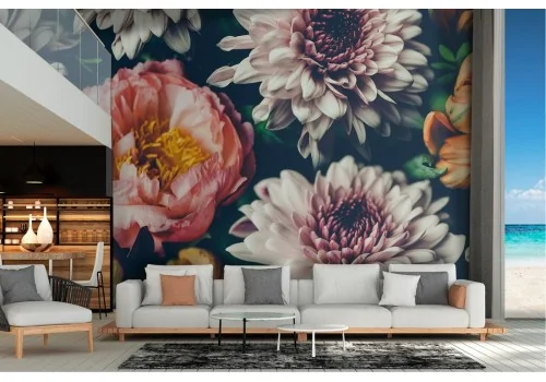 Vintage nature flowers wallpaper