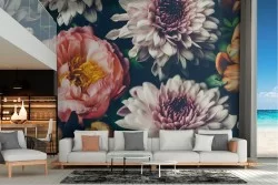 Vintage nature flowers wallpaper