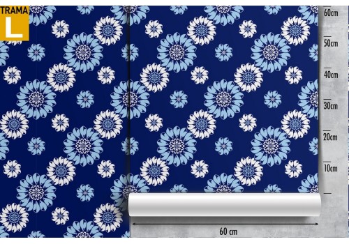 Wallpaper stylized blue flowers nature pattern. 2