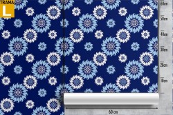 Carta da Parati fiori stilizzatii blu natura pattern.