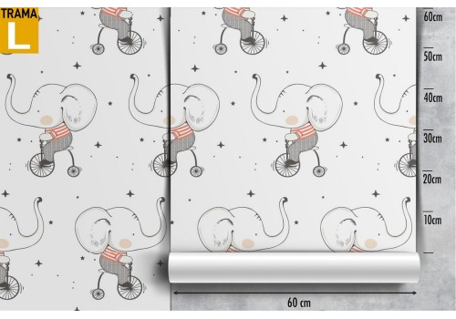 Elephant cartoon pattern children's wallpaper. 2