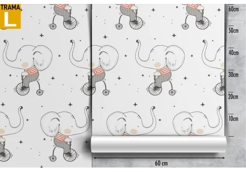 Elephant cartoon pattern children's wallpaper. 2