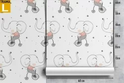 Elephant cartoon pattern children's wallpaper.