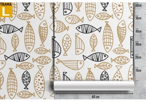 Wallpaper stylized fish animal pattern. 2