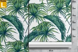 Wallpaper with tropical leaves and palm nature pattern.