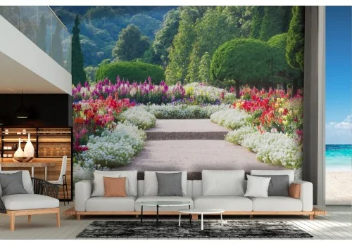 Wallpaper landscape blooming garden