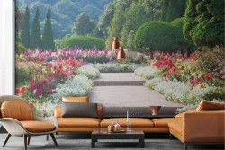 Carta da Parati paesaggio giardino fiorito
