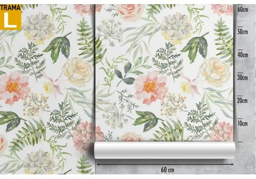 Vintage nature decoration wallpaper with leaves and flowers. 2