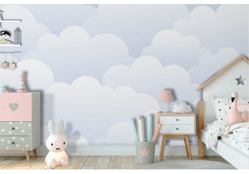 Wallpaper sky clouds children's bedrooms.