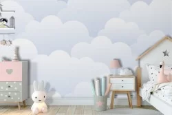 Carta da Parati cielo nuvole camerette bambini.