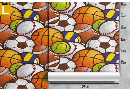Children's wallpaper sports balls pattern. 2