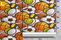 Carta da Parati bambini palloni sport pattern.