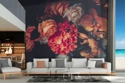 Carta da Parati composizione fiori rose